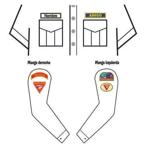 conquistador uniforme Kit de insignias para camisa de conquistador